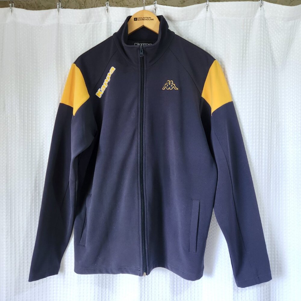 Kappa Track Jacket • Men’s Large • Navy & Yellow • VG Condition